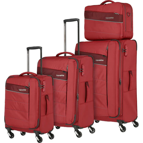 Aktion: Travelite Kite 4 Wheel Trolley-Set 54/64/75 cm & Boardcase red 90,00€ günstiger