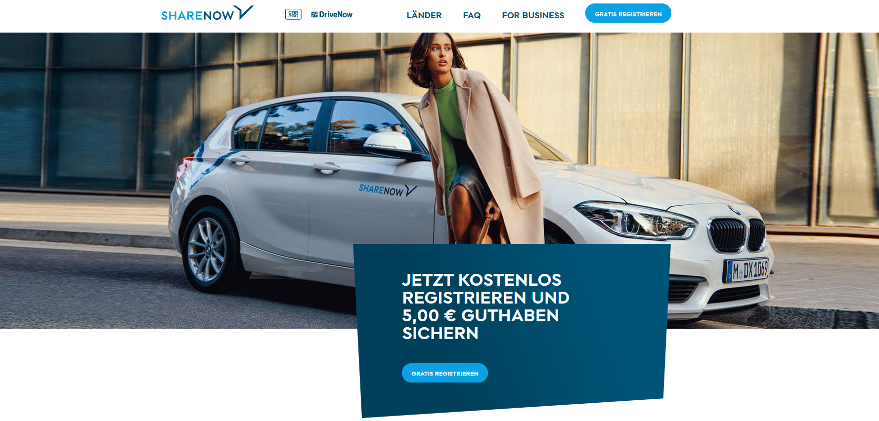 ShareNow Special: Kostenlos registrieren + 5€ Startguthaben sichern – für Neukunden