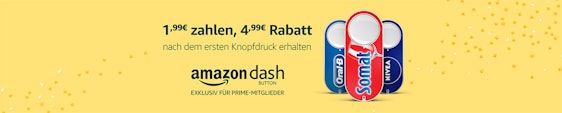 Amazon Dash Button - ab jetzt für 1,99€ verfügbar + 4,99€ Rabatt für erste Bestellung