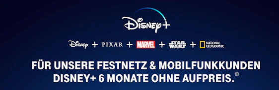 6 Monate Disney+ gratis für Telekom-Kunden – danach 5€ statt 7€/Monat