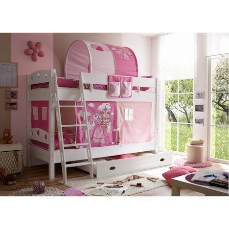 Ticaa Kenny Kiefer massiv Weiß - Horse-Pink 90 x 200 cm (930389) 17% reduziert