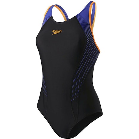 Speedo Fit Laneback Badeanzug schwarz/orange (811389C140) mit 14,98€ Ersparnis