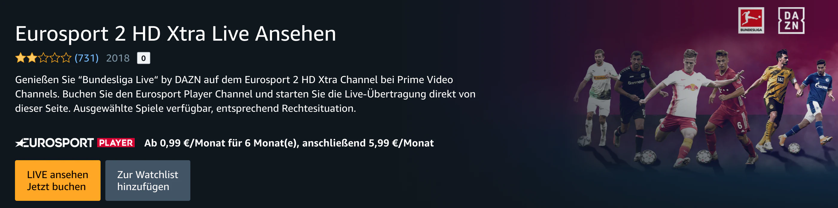 Bundesliga live über Amazon