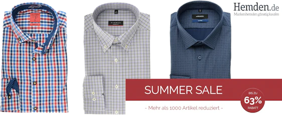 Schlussverkauf bei Hemden.de – 20% Rabatt zusätzlich auf den kompletten Sale