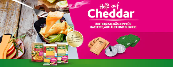 Gratis Prämie beim Kauf von 3x Kerrygold Cheddar Käse - z.B. Burgerpresse oder Raclette-Untersetzer