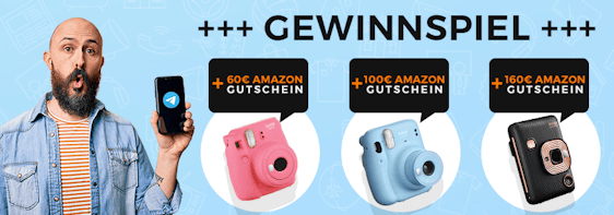 Letzte Chance! Schnäppchenfuchs Gewinnspiel » Instax-Sofortbildkameras 📷 und Amazon-Gutscheine im Wert von 320€ 🃏
