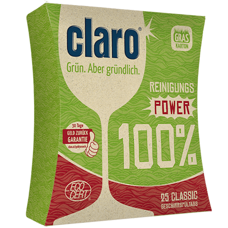 Letzte Chance! Claro 100% Classic Geschirrspültabs kostenlos testen - 25 Stück in einer Packung