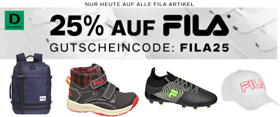 Nur heute! 25% Rabatt auf Fila-Artikel bei Deichmann 👟 – z.B.: Fila Rucksack für 15€