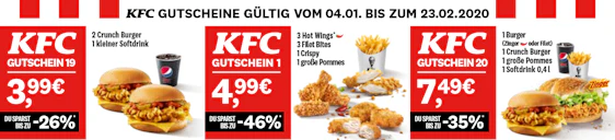 KFC-Gutscheine bis Februar 2020 » neues PDF mit 18 Coupons und bis zu 52% Rabatt 🍗