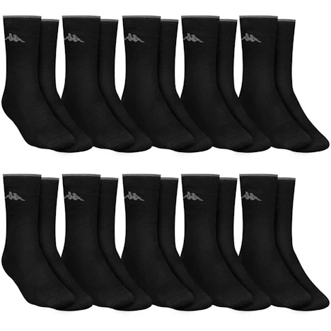 10er-Pack Kappa Socken "Thomas" für 11€ - Größe 39 - 46, in Schwarz