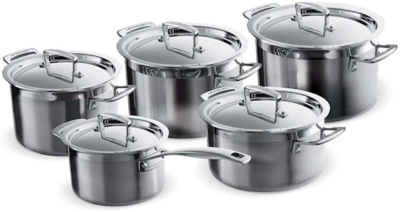 Le Creuset 3-ply für 300€ - 5-teiliges Kochtopfset aus 3-lagigem Mehrschichtmaterial