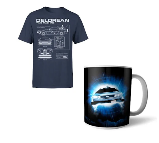 Zurück In Die Zukunft Bundle für 11€ - Delorean T-Shirt + Tasse (300ml)