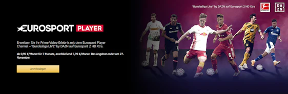 Letzte Chance! Prime Video Channels: Eurosport Player 2 HD Xtra für 0,99€/Monat – „Bundesliga LIVE“ by DAZN