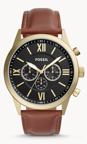 Fossil Flynn für 41€ - Automatik-Herrenuhr mit braunem Lederarmband ⌚