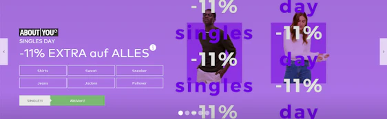 Singles Day bei About You: 11% Extra-Rabatt auf alles - auch auch bereits reduzierte Ware
