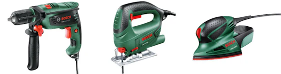 Bosch Aktionspaket: Stichsäge PST650 + Schleifer PSM100A + Bohrmaschine EasyImpact 550 für 90€