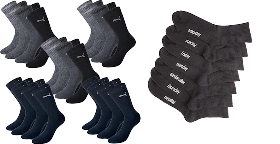15x Puma Regular Sport-Socken für nur 27€ + 14x Dailysoxx Sport Short Crew-Socken für nur 21€ bei Mybodywear – Größen 35-49 und 39-49