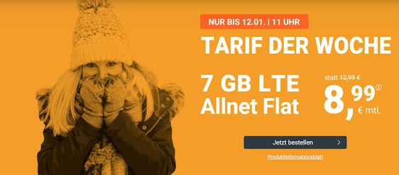 2 GB extra! WinSIM LTE All 5+2 GB für 8,99€/Monat - 7GB LTE 50 im o2-Netz, Allnet- und SMS-Flat, EU-Roaming