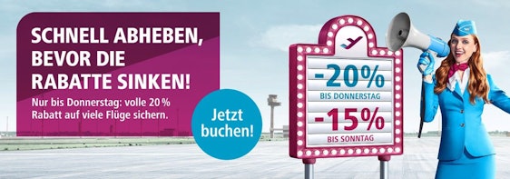 Sparen bei Eurowings: 20% Rabatt auf viele Flüge – z.B. Berlin nach Lanzarote für 65€