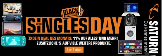 Saturn Singles' Day Angebote 2020 » 11% Rabatt auf alles 💙 Die 15 besten Deals am 11.11. im Preischeck ✅