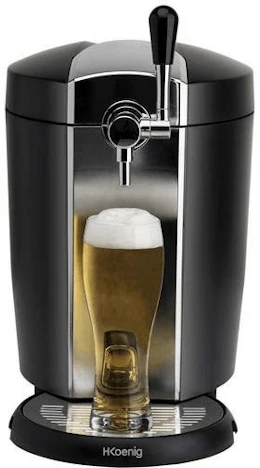 Bestpreis! H.Koenig Bierzapfanlage BW1778 für 72€ − integrierte Kühlung, für 5l-Fässer mit Drucksystem, 65W
