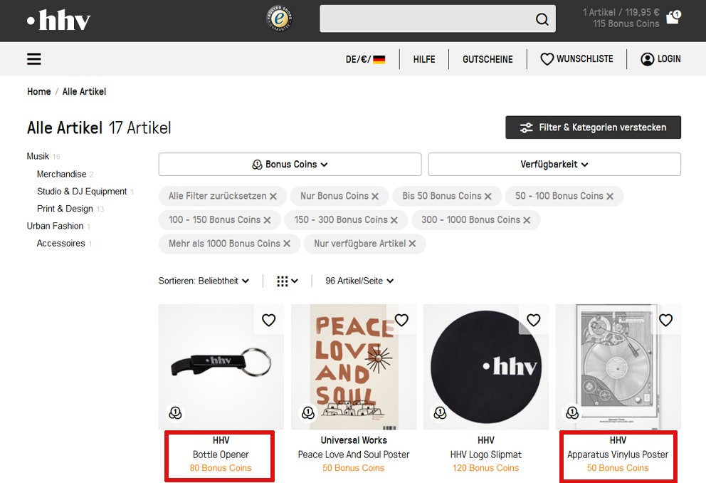 hhv Bonus Coins einlösen