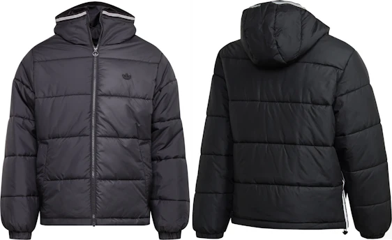 Adidas Originals Pad Hooded Puff für 54€ – wasserabweisende Steppjacke mit seitlichen Streifen