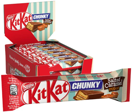 24x Nestlé KitKat ChunKy Salted Caramel Fudge für 9€ – mit Amazon Prime