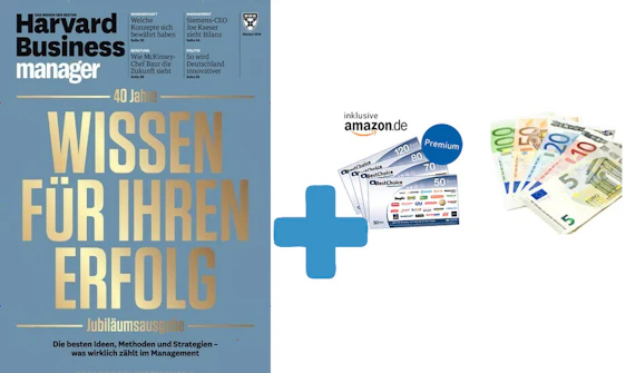 Harvard Business Manager Jahresabo für 189€ – mit 160€ Amazon-Gutschein oder 150€ Verrechnungscheck als Prämie, 3 Monate Kündigungsfrist