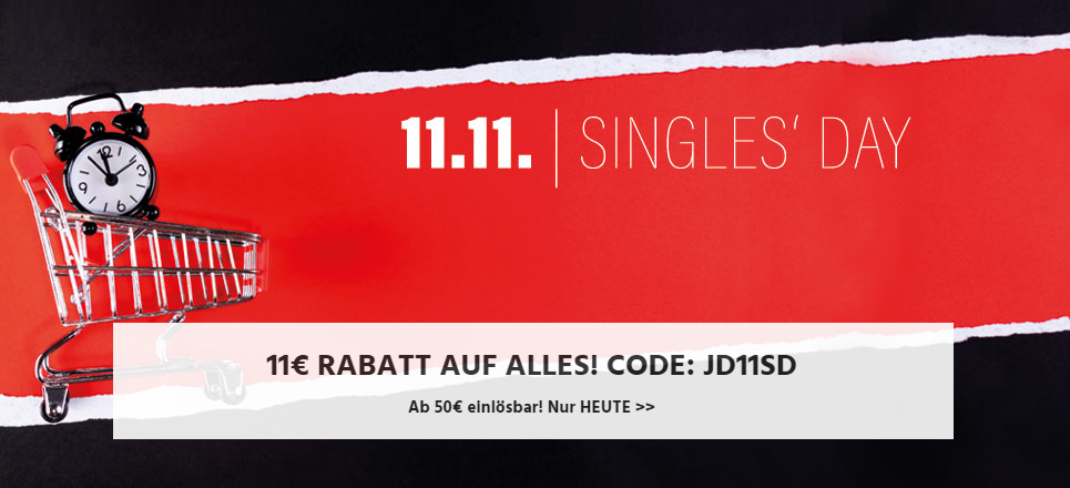 11€ Singles' Day Rabatt ab 50€ MB bei Jeans Direct - für Hosen, Jacken, Shirts und mehr
