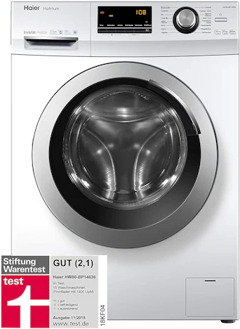 Haier HW 80-BP14636 für 289€ - Waschmaschine, A+++, 8 kg, 1400 UpM, Vollwasserschutz / ABT