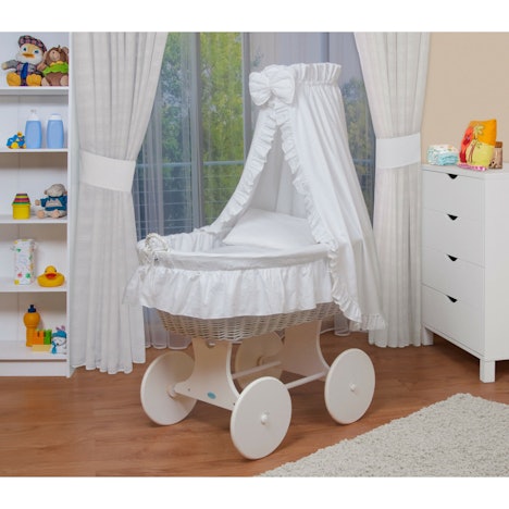 40,00€ auf Waldin Baby Stubenwagen-Set (1202) Gestell/Räder weiß lackiert, weiß sparen