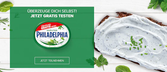 Philadelphia Kräuter kostenlos - 175g-Packung mit Geld-zurück-Garantie (GzG)