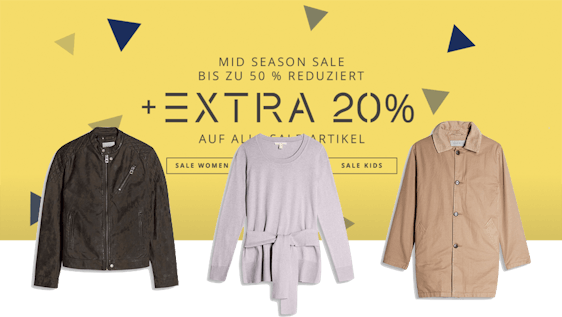 20% Extra-Rabatt auf alle Sale-Artikel bei Esprit