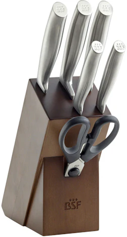 BSF Messerblock "Chicago" für 85€ – Birkenholz, 7-teilig, 5 Messer + Schere